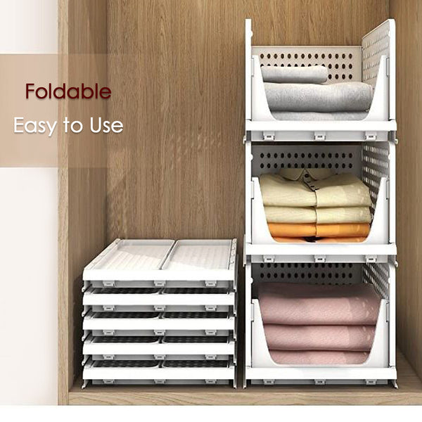 3 Layer Clothes Organizer For Wardrobe Cupboard Organizer For Clothes Foldable And Stackable Closet Organizer Drawer Organizer For Clothes Multi Purpose Plastic Drawer