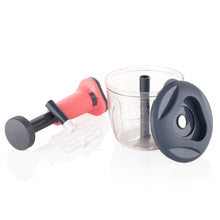 2 In 1 Push Up Chopper With Blender Affixed With 6 Sharp Blade  Vegetable And Fruit Cutter With Easy Push And Chop Button