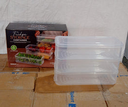 3 Fridge Storage Container Fridge Organizer With Lid Stackable Fridge Storage Containers Plastic Freezer Storage Containers For Fish Meat Vegetables Fruits Pack Of 3pcs 1500ml Approx