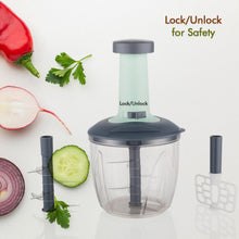 2 In 1 Push Up Chopper With Blender Affixed With 6 Sharp Blade  Vegetable And Fruit Cutter With Easy Push And Chop Button