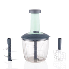 2 In 1 Push Up Chopper With Blender Affixed With 6 Sharp Blade  Vegetable And Fruit Cutter With Easy Push And Chop Button