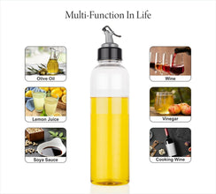 1Liter Oil Dispenser with Lid - Clear Drip Free Spout Controlled Use