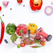 2 In 1 Push Up Chopper With Blender Affixed With 6 Sharp Blade  Vegetable And Fruit Cutter With Easy Push And Chop Button